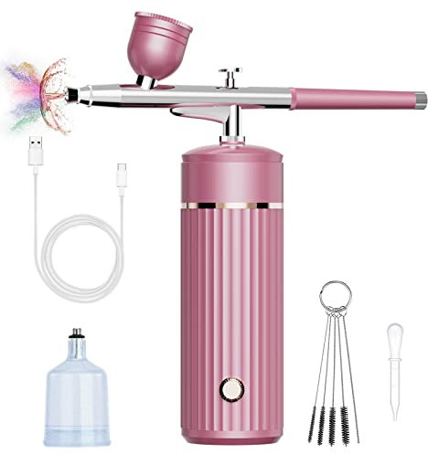 Airbrush-Kit Uppladdningsbar sladdlös kompressor med airbrush – automatisk handhållen airbrush-pistol, Airbrush-set, bärbar trådlös luftborste för barberare, nagelkonst, tårtdekor, smink