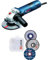 Bosch Professional Winkelschleifer GWS 7-125 (720 Watt, Scheiben-Ø: 125 mm, im Karton) + 5tlg. X-LOCK Trennscheiben Schleifscheiben Set (Edelstahl, Metall, Ø 125 mm, Zubehör Winkelschleifer)