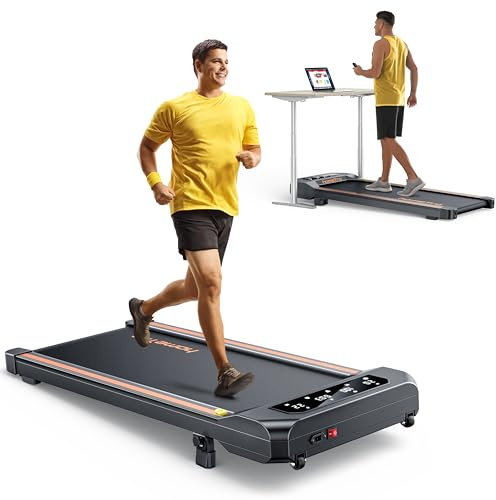 Cinta de Correr, Cinta de Andar Eléctrica con Inclinación, hasta 8KM/H Cinta de Caminar con Control Remoto y App, LED Pantalla Extragrande, Ultra Delgado y Silencioso para Hogar y Oficina