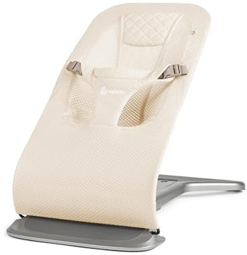 Hamaca Evolve 3 en 1 de Ergobaby para bebés y primera infancia (de 2,5 a 13,2 kg) - Hamaca multiposición para bebés con altura ajustable, arnés de seguridad y reductor para recién nacidos, Cream Mesh
