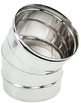 ALLINOX Curva Per Canna Fumaria a 30° Raccordo In Acciaio INOX Gomito Per Tubi Stufa o Camino Alta Resistenza MADE IN ITALY (DN 200)
