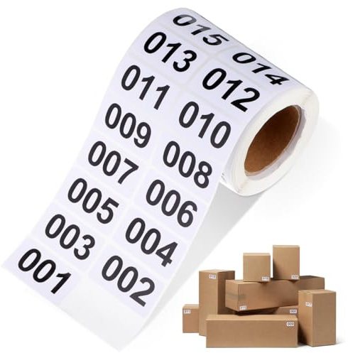 Gadpiparty Number Stickers 1 Roll Self Adhesive Warehouse Labels for Machines Appliances and Goods Numbered Stickers Easy to Use Number Pasters for Organisation