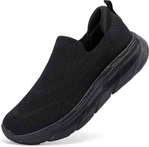 STQ Womens Slip on Trainers Wide Toe Box Comforble Walking Tennis Shoes Memory Foam Orthopedic Arch Support Plantar Fascitis Sneakers Gym Fitness
