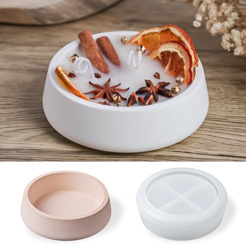 YODOYO Silikonformen Gießformen Kerzenschale, 11,5x3,3cm Runde Gießform