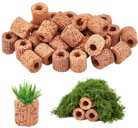 DICOSMETIC 30 anillos fijos de cerámica para plantas acuáticas, con base fija para cultivo de plantas acuáticas con 26 mm de longitud, 25-25,5 mm de diámetro, agujero de 11 mm para pecera, color