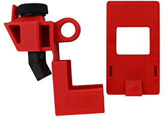 Sistema de Bloqueo de Disyuntor de Tornillo, 120/277 V Voltaje, 24.13mm x 56.01mm x 16.51mm, Rojo, Paquete de 6