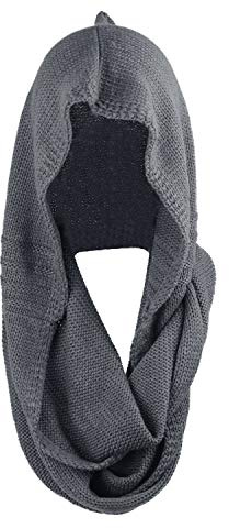 Bellady Winter Soft Pullover Knit Infinity Scarf Beanie Hoodie Scarf, Gray, One Size
