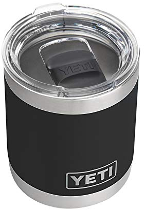 YETI Rambler 10 oz Lowball, Vacuum Insulated, Stainless Steel with MagSlider Lid, Black