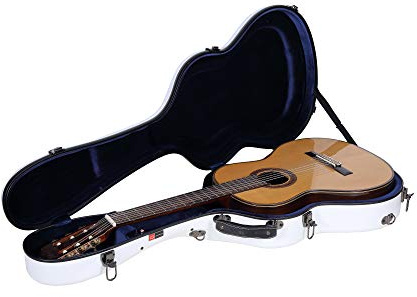 Crossrock CRF2021CWT Deluxe glasfiber passar klassiska gitarrfodral, 4/4 full storlek, vit