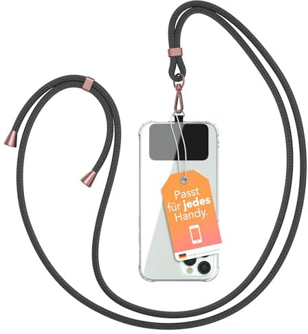 EAZY CASE - Handykette Universal [KOMPATIBEL MIT JEDEM Handy] - Handyband & Schnur zum Umhängen - Handyhülle mit Kette - Handy Umhängeband - Phone Strap Schnur - Lanyard Handy Kordel - Phone Chain