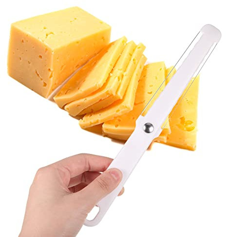 Xinjieda Cheese Butter Slicer, Cheese Cutter Wire Stainless Steel Cake Slicer Handheld Block Bread Grater Tool for Hard and Semi-Hard Cheese Butter, Chocolate, Jams and Creams