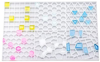 Yalulu Mosaic Tiles Resin Molds, Beads Epoxy Resin Mould, Pendant Casting Molds, Mosaic Glass Pieces Silicone Mould