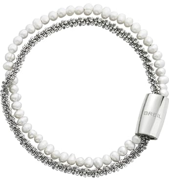 Breil Collezione MAGNETICA SYSTEM, Bracciale Donna in Acciaio, Perle Naturali, Gioiello idee regalo donna