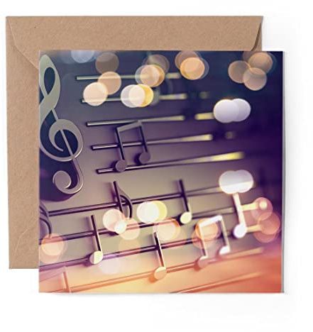 1 x Greeting Card Musical Notes Musician Teacher Music - Blank Birthday Celebration Anniversary #16485
