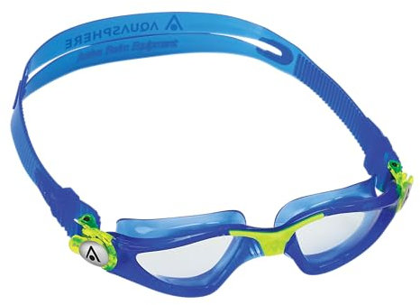 Aquasphere Kayenne JR, Schwimmbrillen, Poolbrillen für Kinder ab 6 Jahren mit UV-Schutz, Silikondichtung und Anti-Beschlag- sowie Anti-Lecklinsen für Jungen und Mädchen, Gelbblau