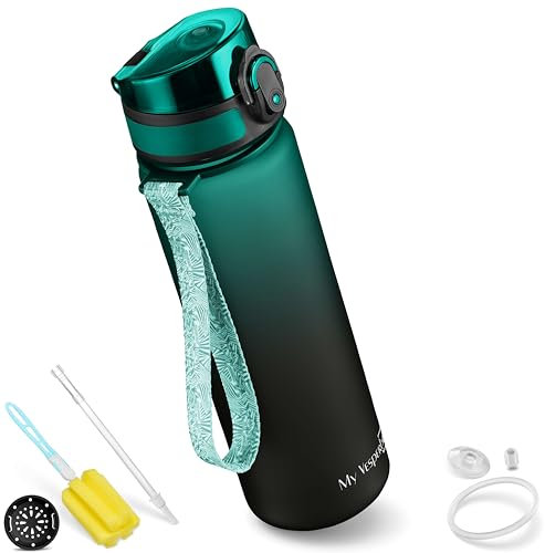 My Vesperbox Minny Kinder-Trinkflasche 750ml – Auslaufsicher & BPA-frei – inkl. Ersatzdichtung, Reinigungsbürste, Fruchtsieb & optionalem Strohhalm – Ideal für Schule, Kindergarten & Sport
