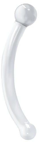 AMAZBEE Dildo a Doppia Testa Plug Anale di Vetro G-Spot Masturbatore SM Giocattolo Sessuale Perle Anali lunghe Vagina Massaggiatore della Prostata per Uomini Donne Coppie (Glass)