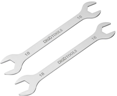 QUARKZMAN 2pz Chiave a Bocca Aperta Sottile 16mm x 18mm Metrica Sabbiatura Placcata in Acciaio Inossidabile 3cr13, Chiave a Doppia Estremità Sottile per Manutenzione Domestica