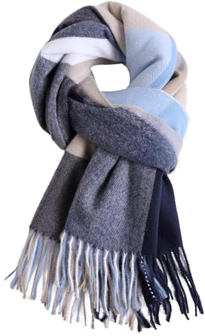 FULEI - Sciarpe scozzese invernali invernali in pashmina e scialli avvolti per donne, sciarpe lunghe con frange da donna, Etichettalia unica