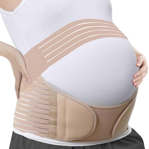 APKOL Faja Embarazada Sujeción, Banda De Maternidad Para El Embarazo | Cinturón Maternidad para Embarazo, Alivia el dolor de espalda y pélvico, Suave Transpirable (Beige,M)