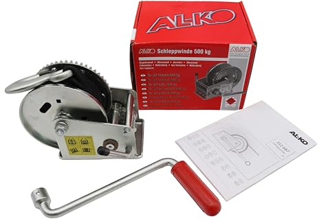 Cabrestante de remolque Alko 500 kg cabrestante para barco, cabrestante manual, cinta negra para quad, ATV, remolque, etc.