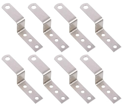HONITANO 10pcs Large Z-Type Locking Clips 25mm High with Screws Picture Hanging Kit Furniture Frame Brackets Trapezoid Fixed Connectors for Wall Art Display