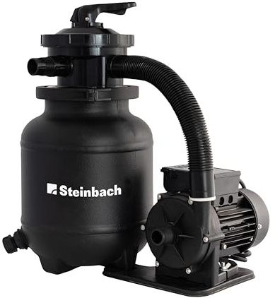 STEINBACH Système de filtration Classic 250N - 040385Z - Pompe pour piscines jusqu'à 19 000 l - Débit de circulation de 4 170 l/h - Hauteur de refoulement jusqu'à 7 m - Avec valve 7 voies - Convient