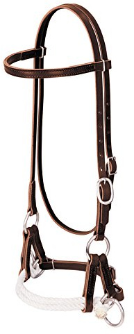 Weaver Leather Deluxe Latigo Leather Side Pull, Double Rope, Burgundy, Average