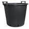 geli Thermo Plastic Pflanzcontainer aus Kunststoff mit Griff Schwarz, Durchmesser:45 cm