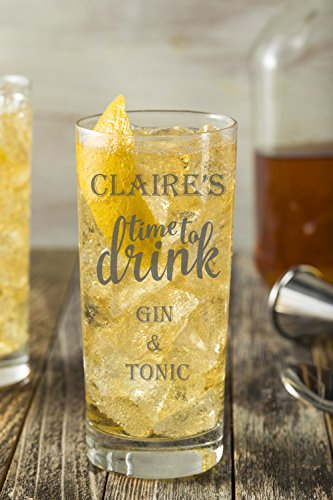 ukgiftstoreonline Personalised Time To Drink Highball Glass Gift For Him Or Her
