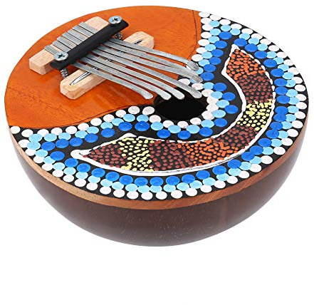 Thumb Piano, Portable Tuneable 7 Key Kalimba with Coconut Shell for Children Adults Music Learning Relaxation Travel