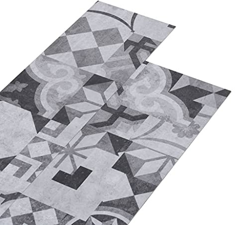 vidaXL PVC Laminat Dielen 5,02m² 2mm Selbstklebend Vinylboden Vinyl Boden Planken Bodenbelag Fußboden Designboden Dielenboden Grau Muster