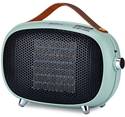 Space Heater, Teioe Mini Electric Space Heater 800W/400W, Small PTC Ceramic Heater with Tip-Over and Overheat Protection, 3 Operating Modes, Space Heaters for Office, Bedroom and Under Desk (GREEN)
