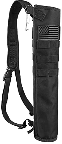 KRATARC Archery Lightweight Back Arrow Quiver Foldable Compact Hip Arrows Bag with Molle System Hanged for Target Shooting (Black- Diameter 4'')