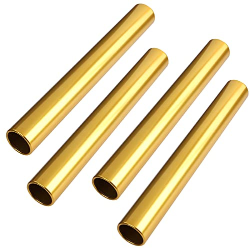 MissZM Bâtons de relais en aluminium - Équipement de course pour équipe de course à pied - Résistant à la corrosion - Surface lisse - Convient pour les sports de plein air et les athlètes (4 dorés)