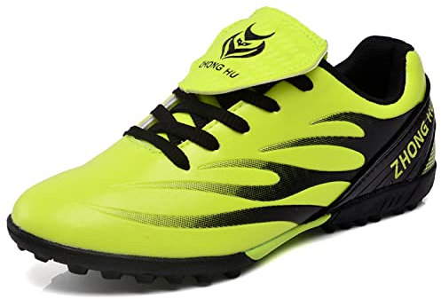 YHLLZY Kids Boys Football Boots Astro Turf Trainers Girls Soccer Athletics Training Shoes Teenager Outdoor Sport Shoes Sneakers for Unisex Kids Green 2UK