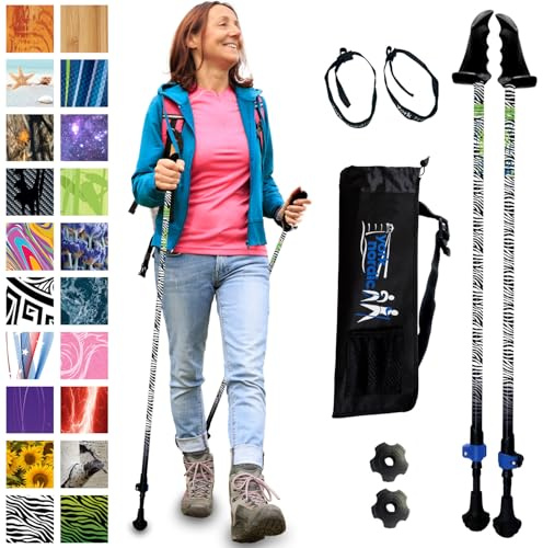 York Nordic Motivator Walking Poles for Balance and Rehab - Patented Stability Grips - Lightweight, Adjustable, and Collapsible