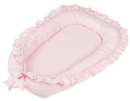 Obelunrp Nido de bebé, algodón Transpirable Volteo para bebés, colchón de Cuna portátil de Color sólido, Vaina de Nido para Dormir recién Nacido por 0-12 Meses para niños (37.4x23.6 Pulgadas)