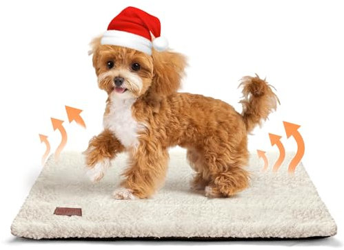 Mora Pets Selbstheizende Katzendecke Selbstwärmend Decke Katze, Heizdecke für Katze & Hunde Ohne Strom, Wärmedecke Angenehm Geräuschlos, Katzen Decke Flauschig & Rutschfester, 74 x 48cm