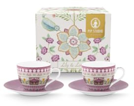 Pip Studio Lily&Lotus Espressotasse m.U. lila 120ml 4tlg