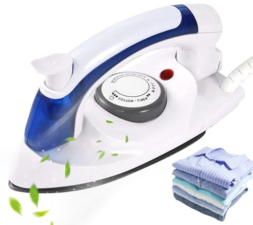 Faltbare Mini Dampfbügeleisen für Reisen, 700 W altbares Reise Bügeleisen mit Variabler Temperaturregelung, bügeleisen dampf, Trocken, Kleines Bügeleisen Dampf für Zuhause und Unterwegs