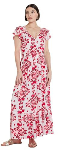 Grain de Malice - Robe Longue imprimée Femme - Rose Fushia - Taille 44