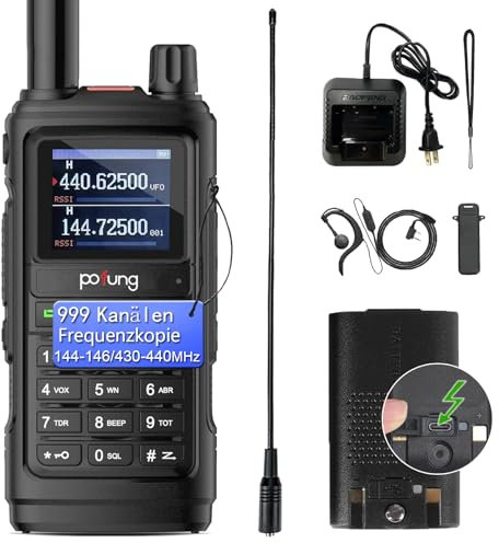 BF-17E Walkie Talkie Dual Band Funkgerät Handfunkgeräte mit Großer Reichweite Zwei-Wege-Funkgeräte 144-146/430-440MHz mit 999 Kanäle,1800 mAh Akku für Erwachsene Abenteuer, Outdoor, Camping