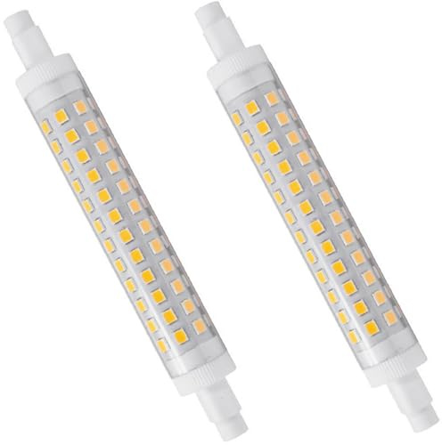 WULUN R7S 118mm 9W lampadine lineari LED, 3000k bianco caldo, corpo ceramico, 90 Watt equivalente, 900Lumen, AC/DC 220-240V, non dimmerabile, 2pcs