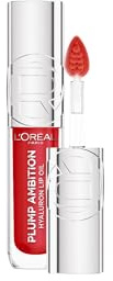 L'Oreal Paris Lip Gloss, Plump Ambition Lip Oil with Hyaluronic Acid & Tripeptides, Smoother & Plumper Lip Appearance, Glass-Like Finish, Shade 380 Rouge in Love, 5ml