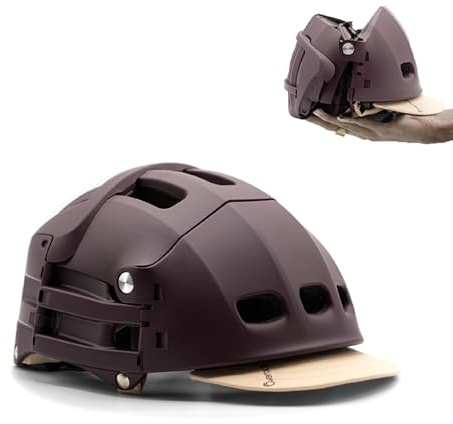 Overade Plixi Faltbarer Helm für Fahrräder, E-Scooter - Volumen durch 3 geteilt - ce en1078 Zertifiziert, gleicher Schutz wie EIN klassischer Helm (Carmin Red, L/XL (59-62 cm))