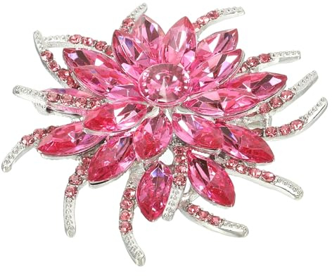 PATIKIL Broche de Flores con Piedras Estrás, Broche de Solapa de Cristal Vintage para Cumpleaños Banquetes de Baile Decoración de Vestidos Sombreros Bolsos