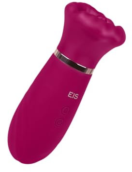 EIS, vibromasseur, vibromasseur doux à poser avec langue, 17 cm, étanche (IPX7), rechargeable, silicone sans danger pour la peau, 10 programmes de vibrations et de rotations
