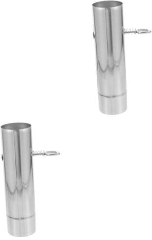 Kisangel 2 Pièces Tube De Poêle avec Registre Camp Réchaud Chaudière Tuyau D'évacuation De La Sécheuse Fosse Conditionneur Évent Haut De Plein Air Feu Cuisson Jet Acier Inoxydable Silver