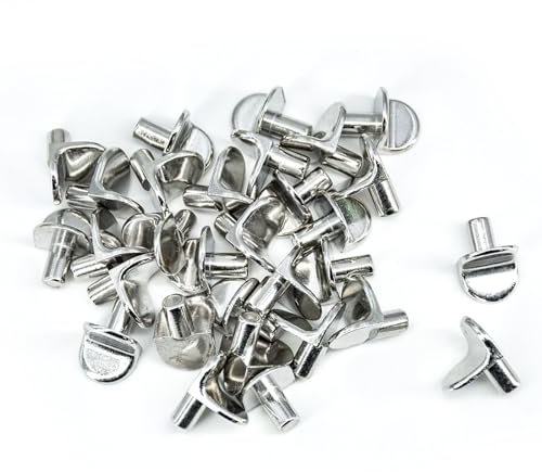 30 Pcs Heavy Duty Shelf Support Pegs, Rust-Proof Kitchen Cupboard Shelf Pegs, Adjustable Shelf Clips for Wardrobe Cabinet Bookcase Closet Storage Organizer (5mm Universal Fit)